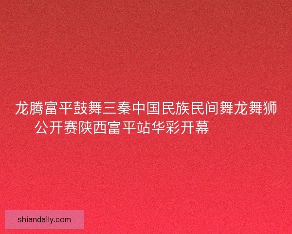 龙腾富平鼓舞三秦中国民族民间舞龙舞狮公开赛陕西富平站华彩开幕 🐉🥁🎉